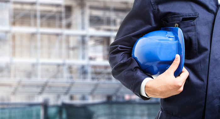 construction worker indicating construction law