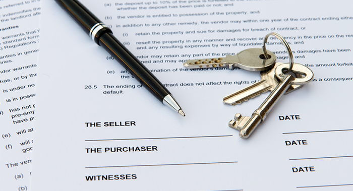 Real Estate documents with keys